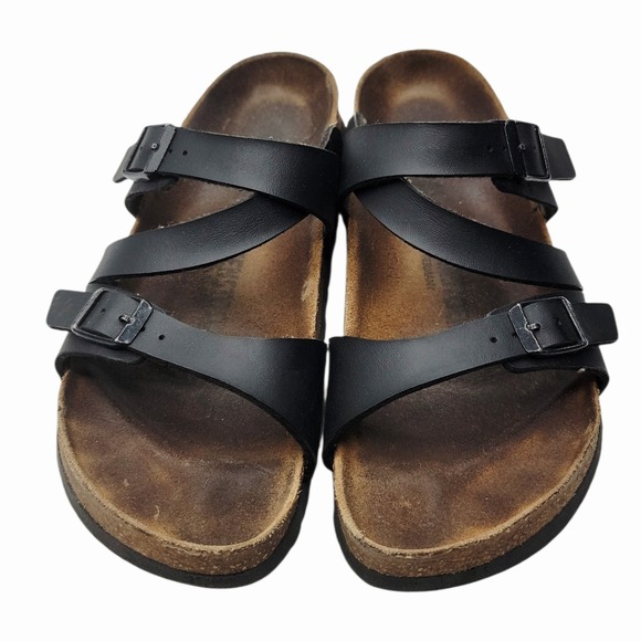 Birkenstock Other - Birkenstock Black Two Strap Sandals Men's Cork Footbed Comfort 10.5 UK 11.5 US